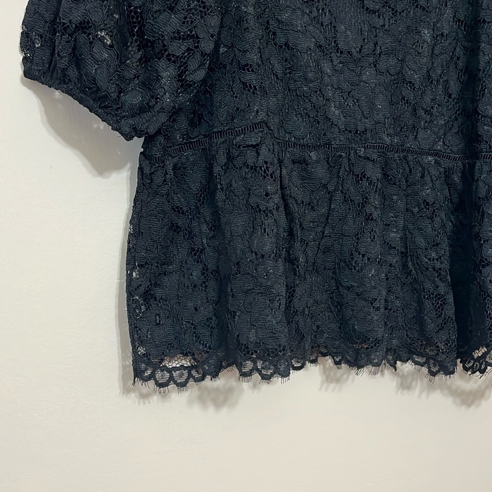 Nanette Lepore Lace Peplum Top Sz XL - Picture 3 of 7